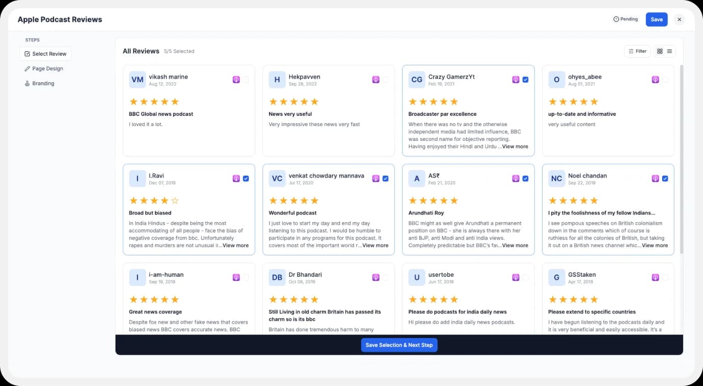 Adding Apple Podcasts reviews to website via Wall of Love