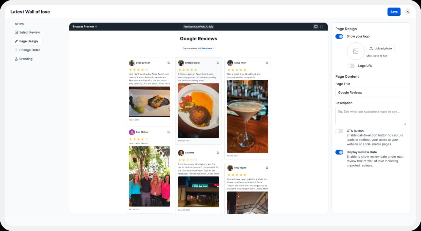 Customise Your Wall of Love with Google reviews