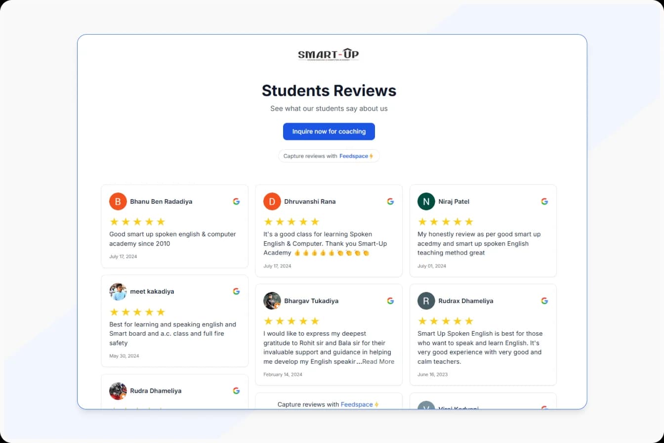 Student Testimonial and Course Feedback