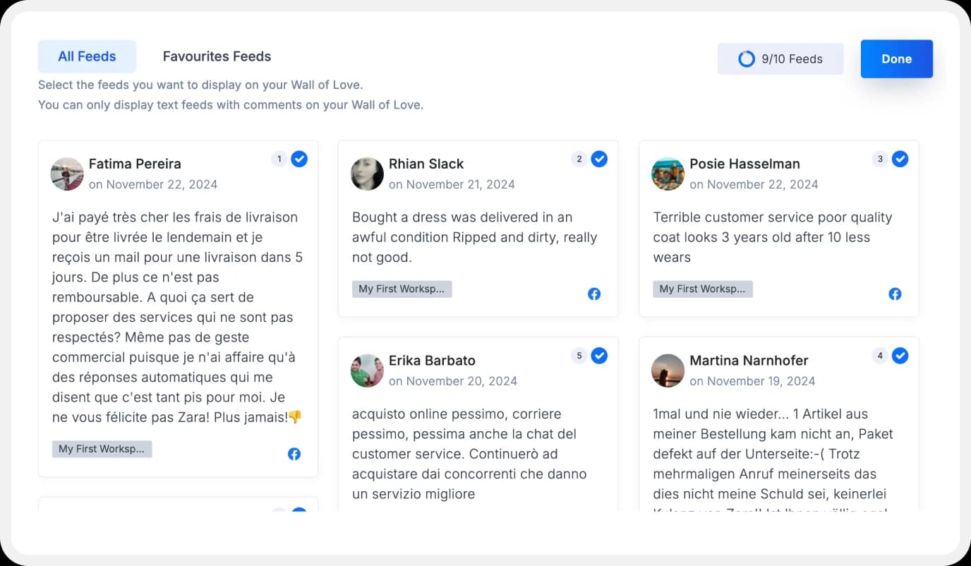 Add Facebook Reviews to website with Wall of Love.