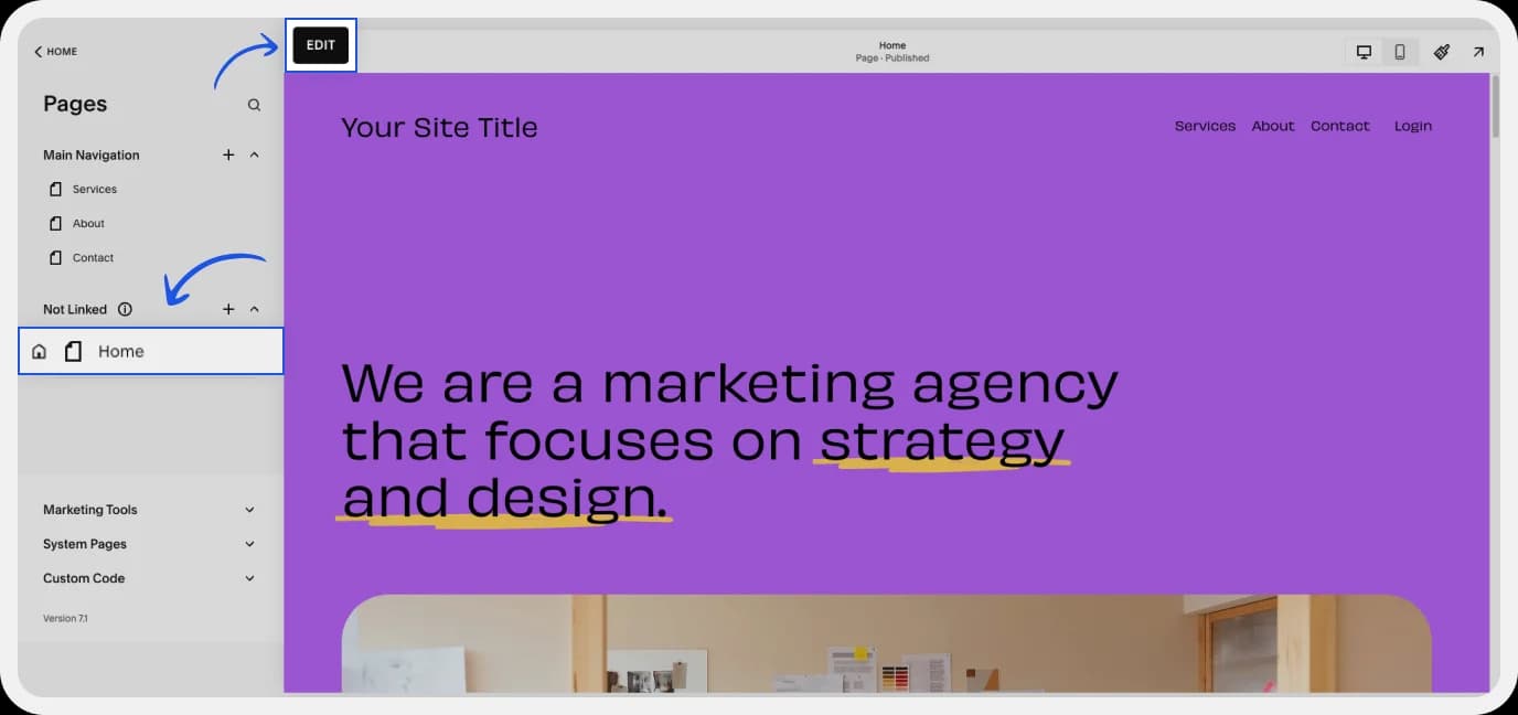 Navigating to Pages or Posts in Squarespace to embed Google Reviews