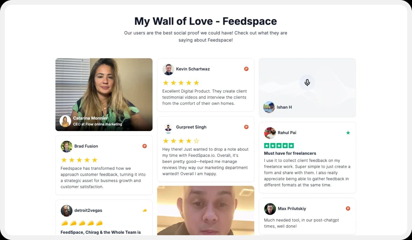 Showcase customer reviews on your website with Feedspace