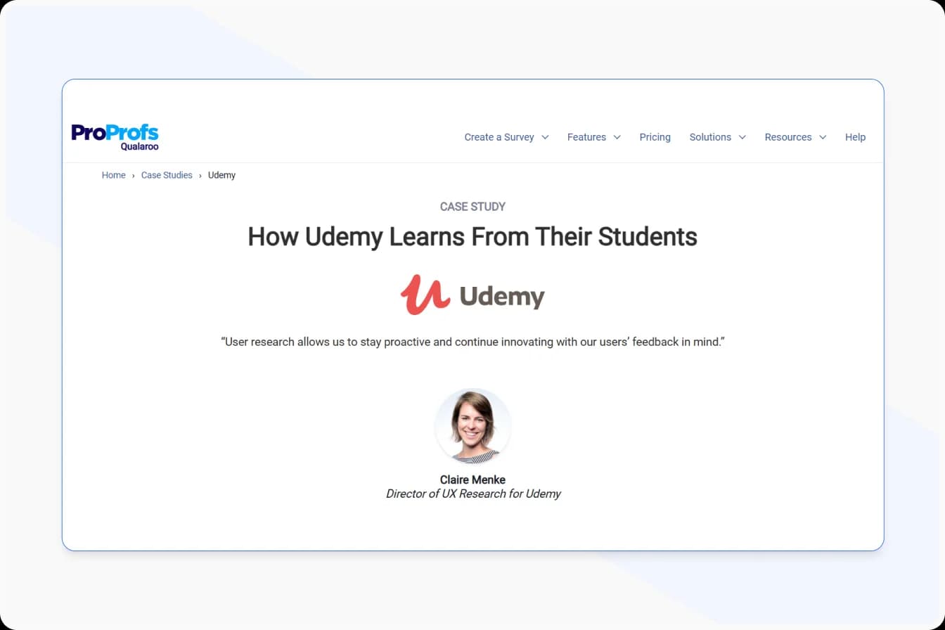 A case study with positive customer feedback as social proof