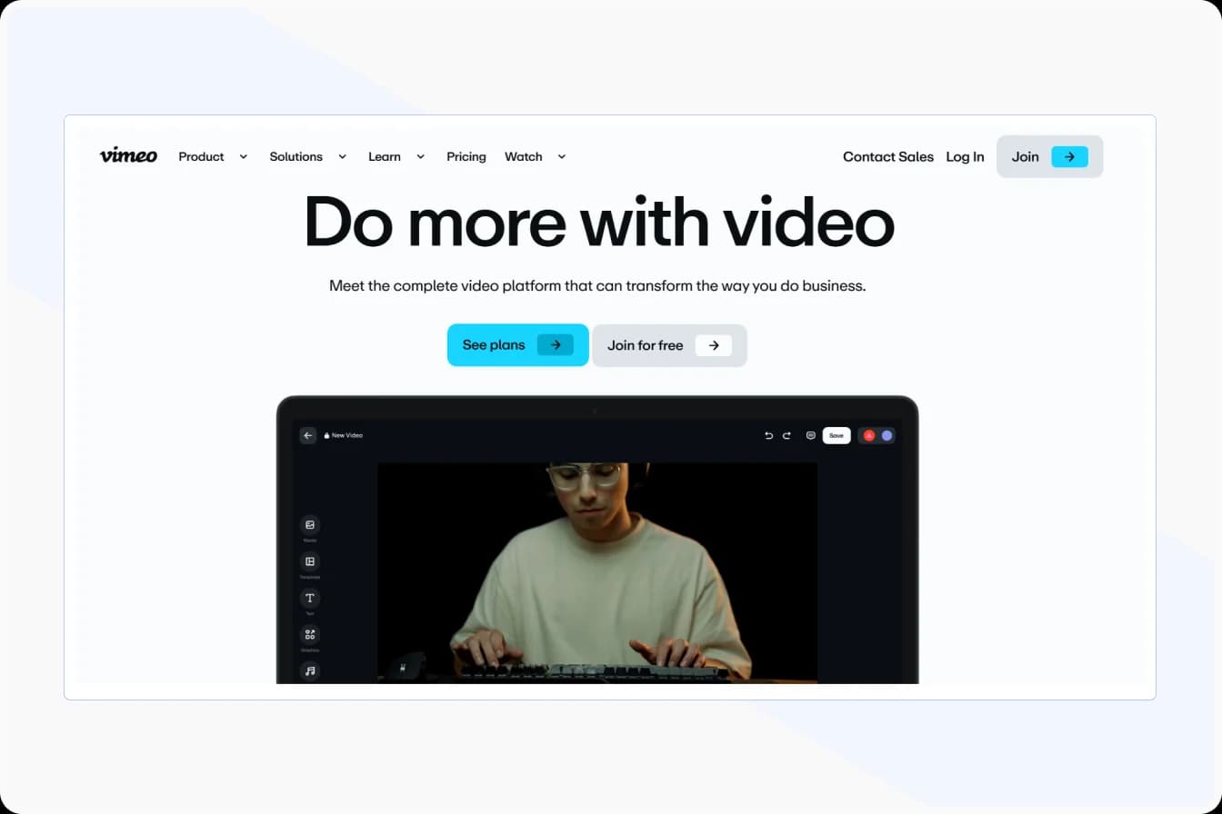 Vimeo video hosting platform interface with customizable video player options
