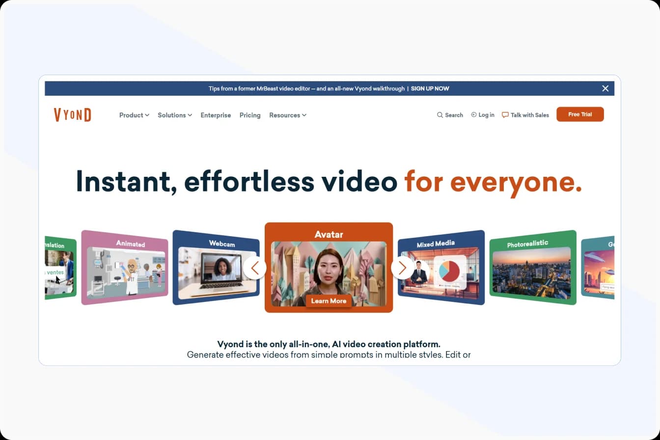 Vyond AI-powered animation tool for business storytelling