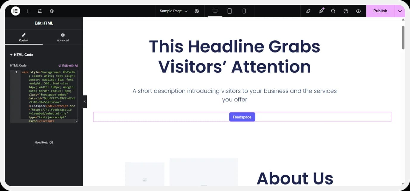 Paste custom pop-up form code in HTML block