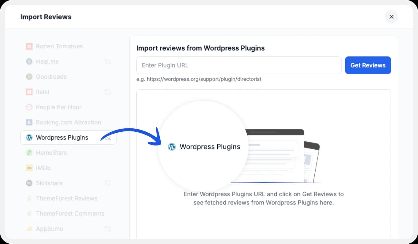 platforms to import reviews to Feedspace.