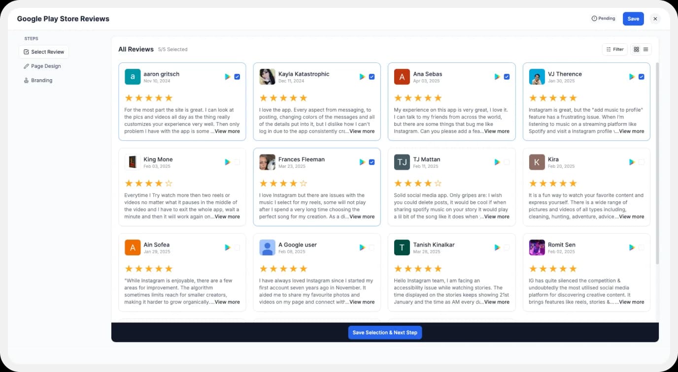 Adding Google play store reviews to website using Wall of Love