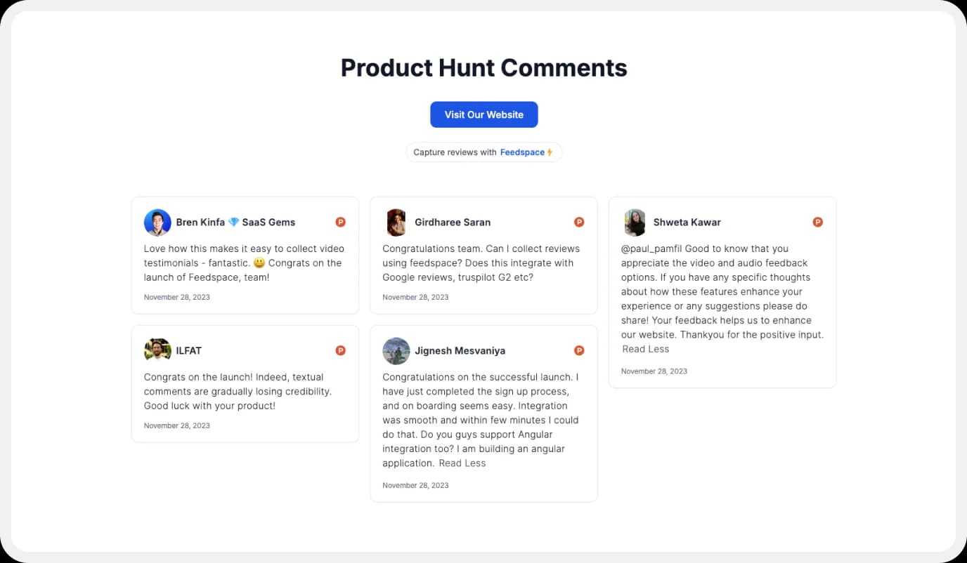 Building Wall of Love with Product Hunt Comments